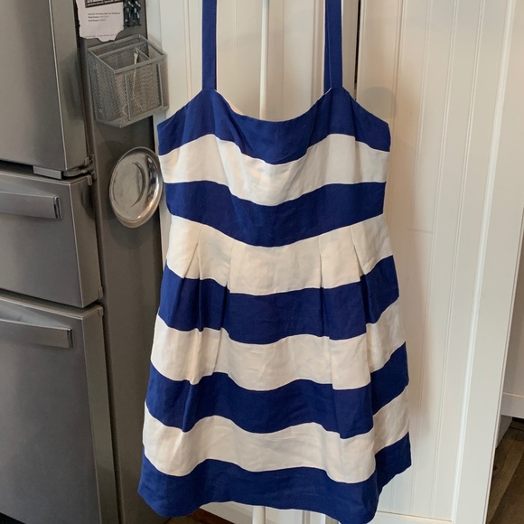 Loft  petites fully lined linen snd rayon blend dress. Worn‎ about 3x - Picture 1 of 2